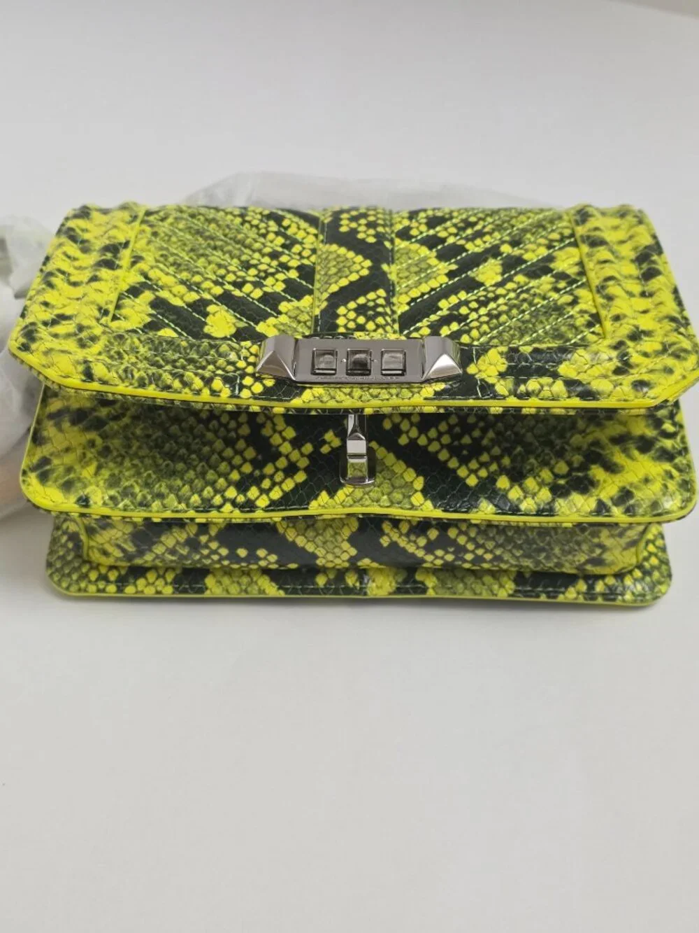 REBECCA MINKOFF Chevron Quilted Snake Print Crossbody Bag